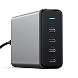 Satechi 165W USB-C 4-Port PD GaN Ladegerät – Kompatibel mit 2021 MacBook Pro M1 Pro & Max, 2020 MacBook Air/Pro M1, 2021 iPad Pro, iPhone...