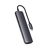 SATECHI Schlanker USB-C Multi-Port-Adapter mit Ethernet - 4K HDMI, Gigabit Ethernet, USB-C PD-Ladefunktion - Kompatibel mit MacBook Pro...