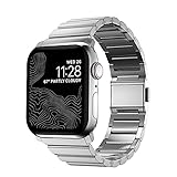 NOMAD Strap Stainless Steel V2 robustes 42/44 mm Apple-Watch-Armband aus Edelstahl in silber