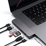 Satechi Type-C Pro Hub Max Adapter – USB4, USB-A 3.0 Daten, USB-C Daten, Gigabit Ethernet – Kompatibel mit MacBook Pro M1 Pro & M1 Max,...