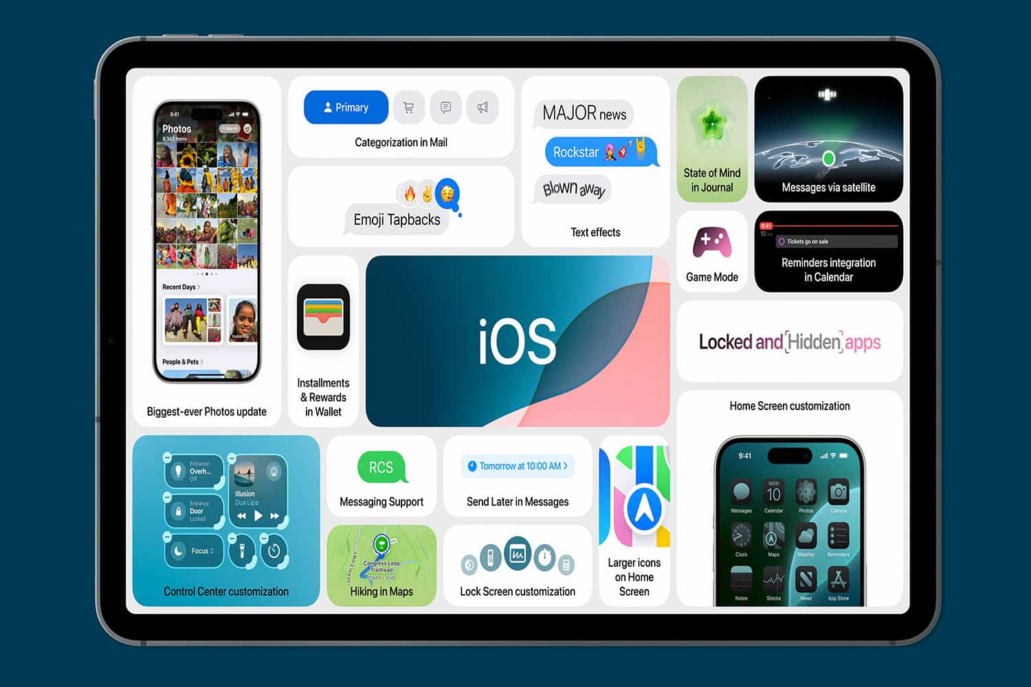 iOS 18: Neue Anpassungsfunktionen, überarbeitete Fotos-App und mehr