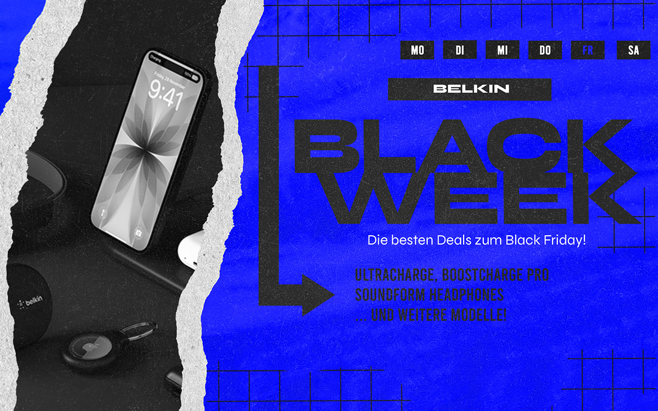 BlackWeek: Belkin Schnäppchenalarm – Ladegeräte & Zubehör bis zu 58 % günstiger
