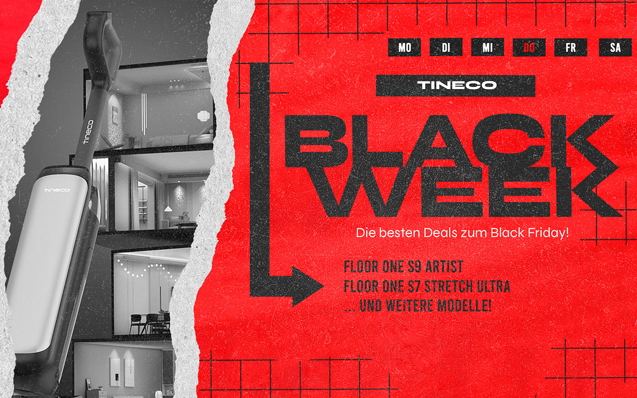 BlackWeek: Tineco Premium-Reinigungstechnik zu beeindruckenden Sparpreisen