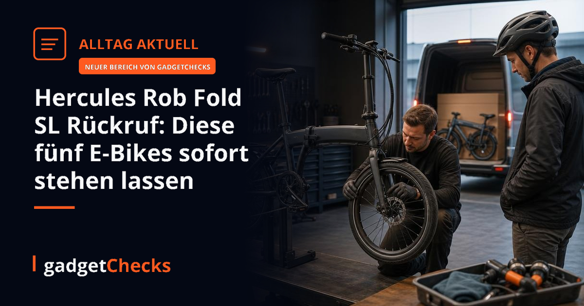 Hercules Rob Fold SL Rückruf: Diese fünf E-Bikes sofort stehen lassen - gadgetChecks – Das unabhängige Magazin