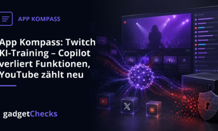 App Kompass: Twitch KI-Training – Copilot verliert Funktionen, YouTube zählt neu