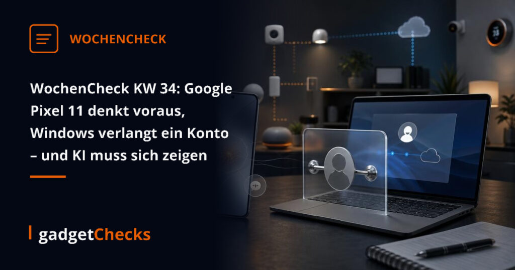 WochenCheck KW 34: Google Pixel 11 denkt voraus, Windows verlangt ein Konto – und KI muss sich zeigen