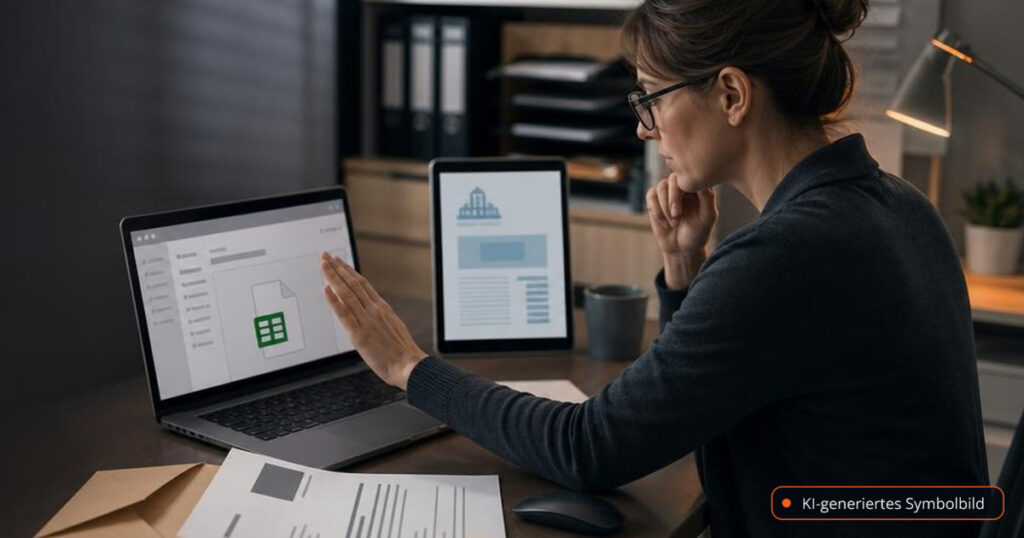 Gefälschte Destatis-Schreiben: Diese Excel-Anhänge stammen nicht vom Bundesamt – Editorialmotiv ohne Text – KI-generiertes Symbolbild
