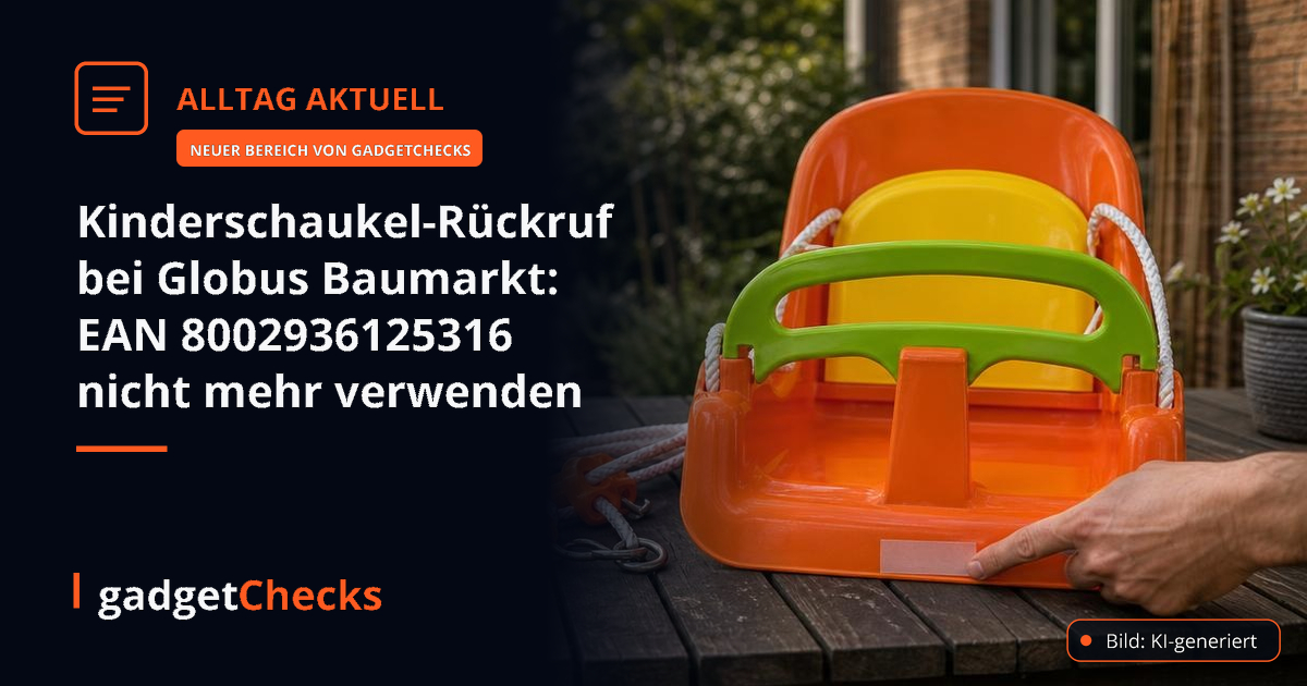 Kinderschaukel-Rückruf bei Globus Baumarkt: EAN 8002936125316 nicht mehr verwenden - gadgetChecks – Das unabhängige Technikmagazin