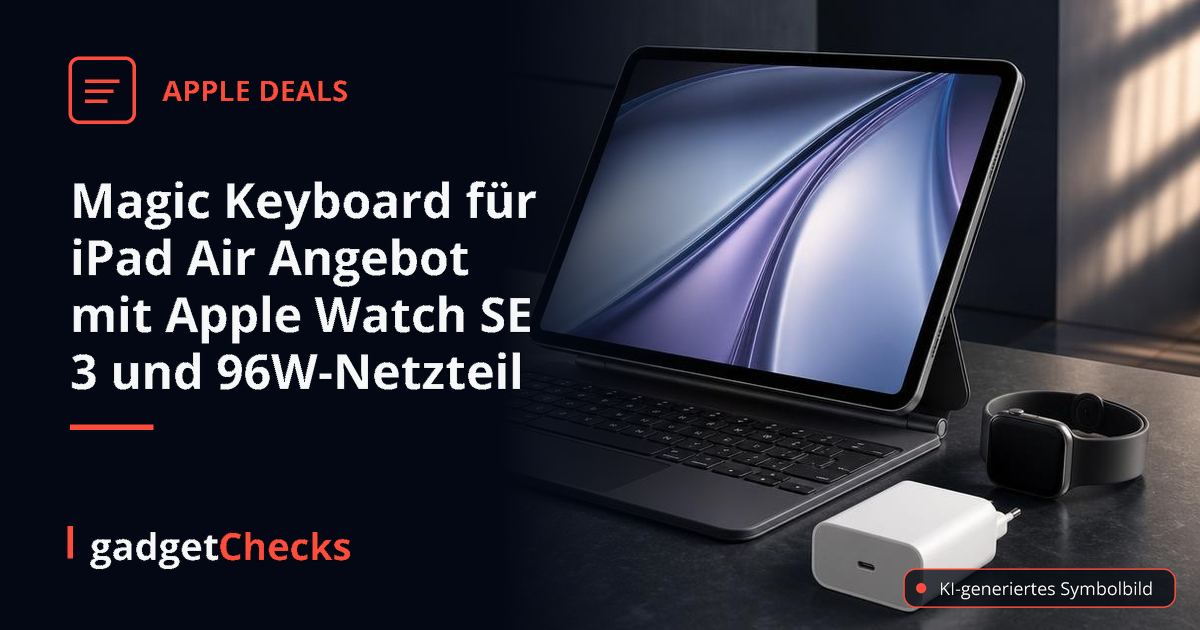 Magic Keyboard für iPad Air Angebot mit Apple Watch SE 3 und 96W-Netzteil