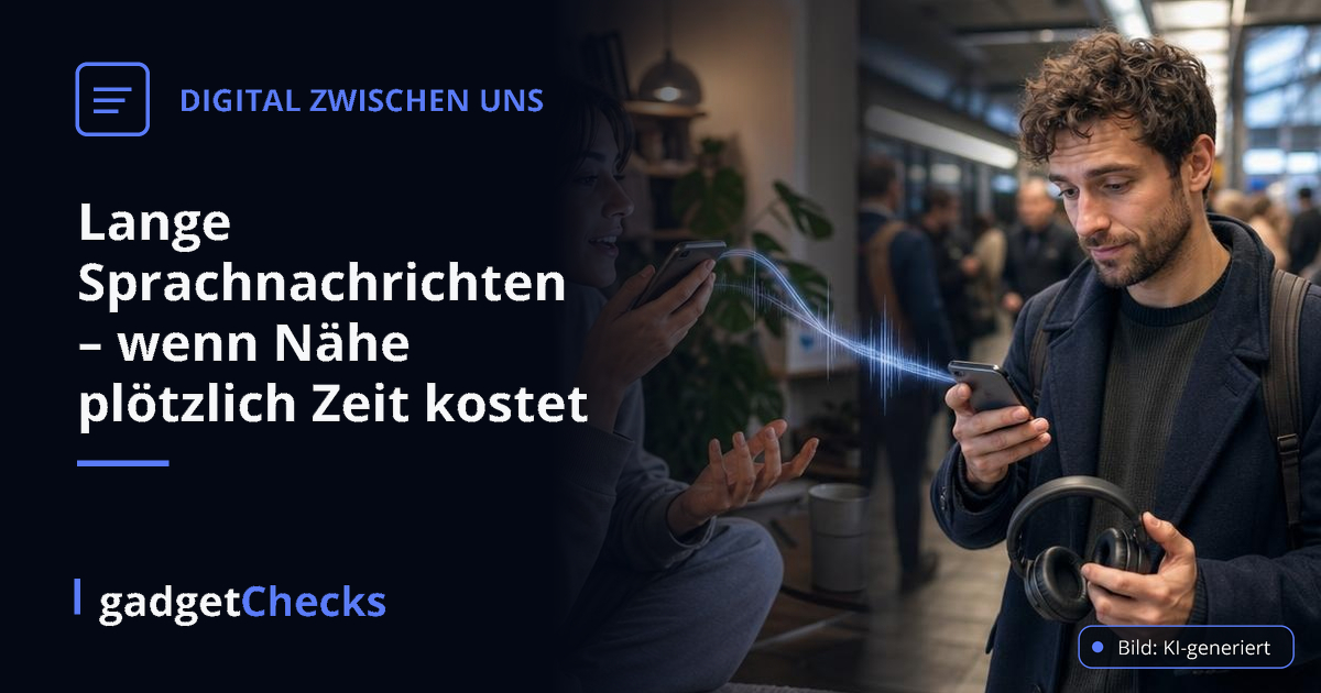 Lange Sprachnachrichten – wenn Nähe plötzlich Zeit kostet – Bild: KI-generiert