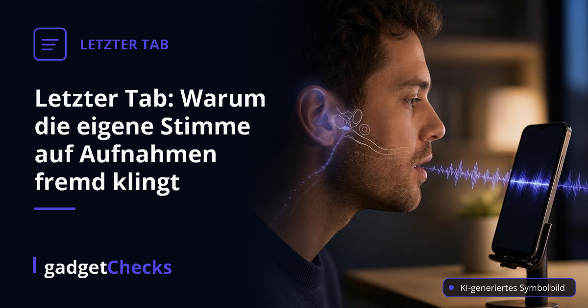 Letzter Tab: Warum die eigene Stimme auf Aufnahmen fremd klingt – KI-generiertes Symbolbild