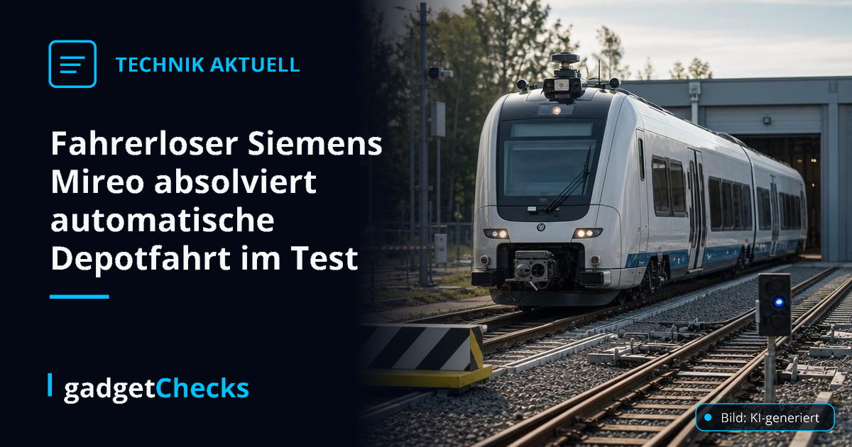 Fahrerloser Siemens Mireo absolviert automatische Depotfahrt im Test – Bild: KI-generiert