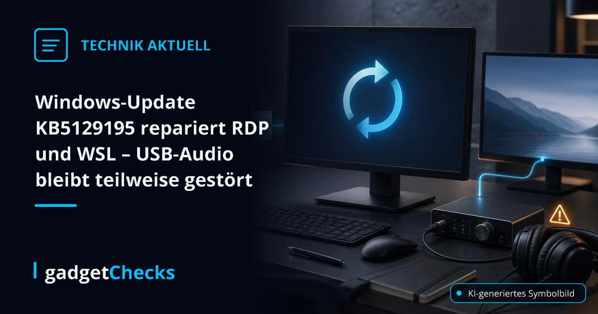 Windows-Update KB5129195 repariert RDP und WSL – USB-Audio bleibt teilweise gestört