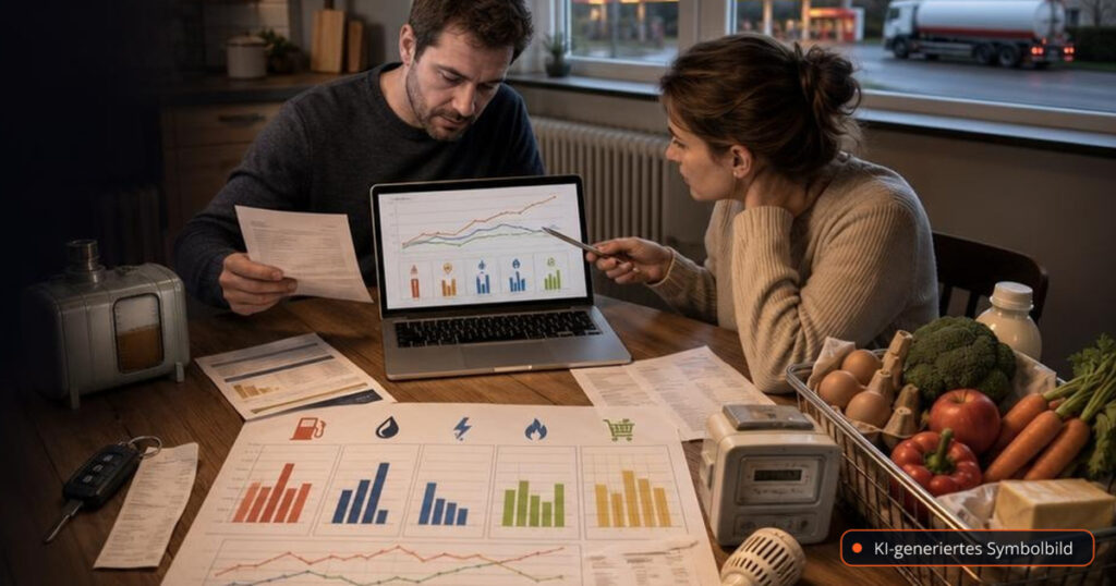 Inflation im September 2026: Energie treibt Rate auf 3,3 Prozent – Editorialmotiv ohne Text – KI-generiertes Symbolbild