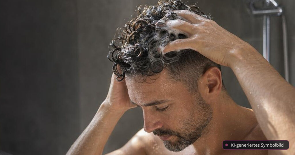 Haare waschen: Wie oft Shampoo sinnvoll ist – Editorialmotiv ohne Text – KI-generiertes Symbolbild