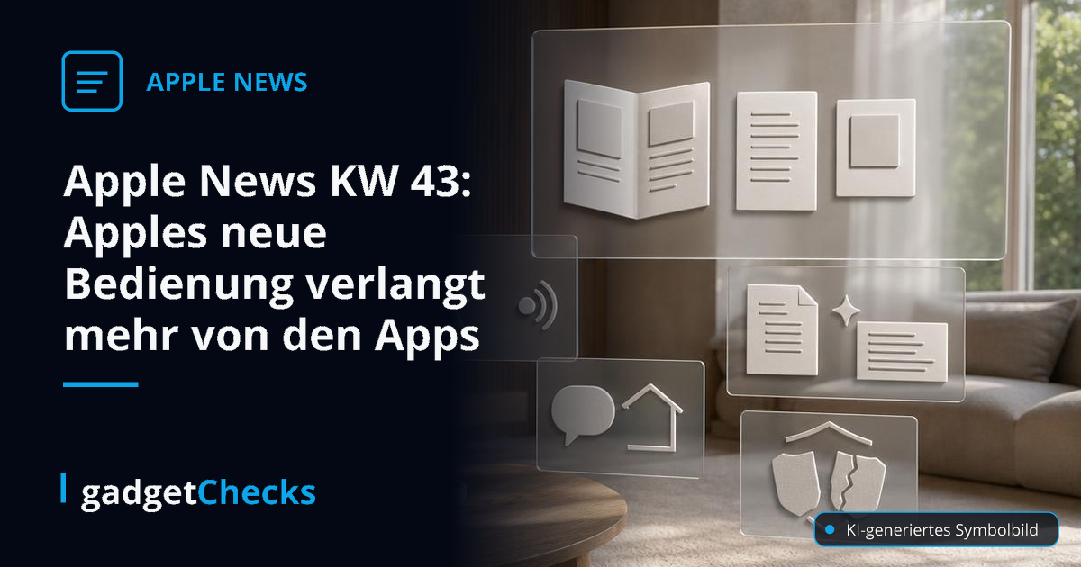 Apple News KW 43: Apples neue Bedienung verlangt mehr von den Apps – KI-generiertes Symbolbild