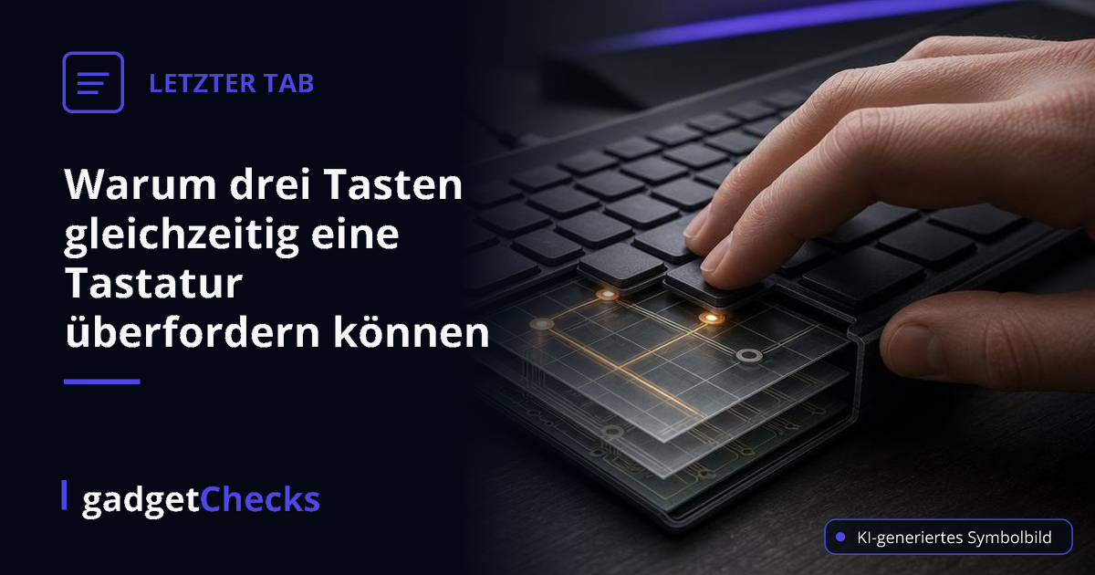 Warum drei Tasten gleichzeitig eine Tastatur überfordern können – KI-generiertes Symbolbild