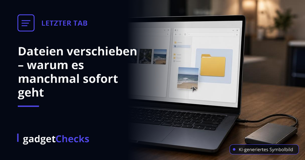 Dateien verschieben – warum es manchmal sofort geht – KI-generiertes Symbolbild
